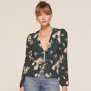 Reformation Shoreditch Top Green Medium
